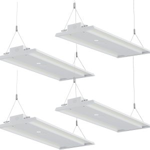 300W LED Linear High Bay Lights 4 Pack, 45000LM 5000K Commercial Shop Lighting